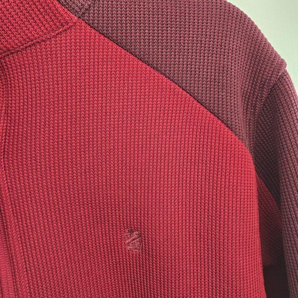Izod Men's Red Zip Up Sweater - Picture 3 of 13
